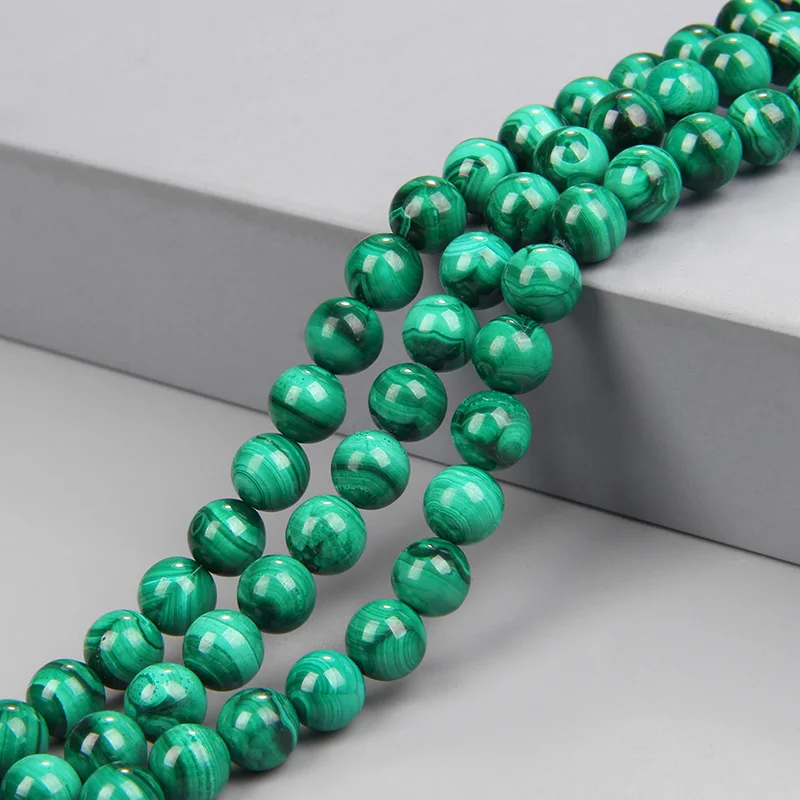 Quality Raw Natural Green Malachite Stone Bead Smooth Loose Spacer Gem Stone Beads For Jewelry Making Beadwork Finding Diy Gift