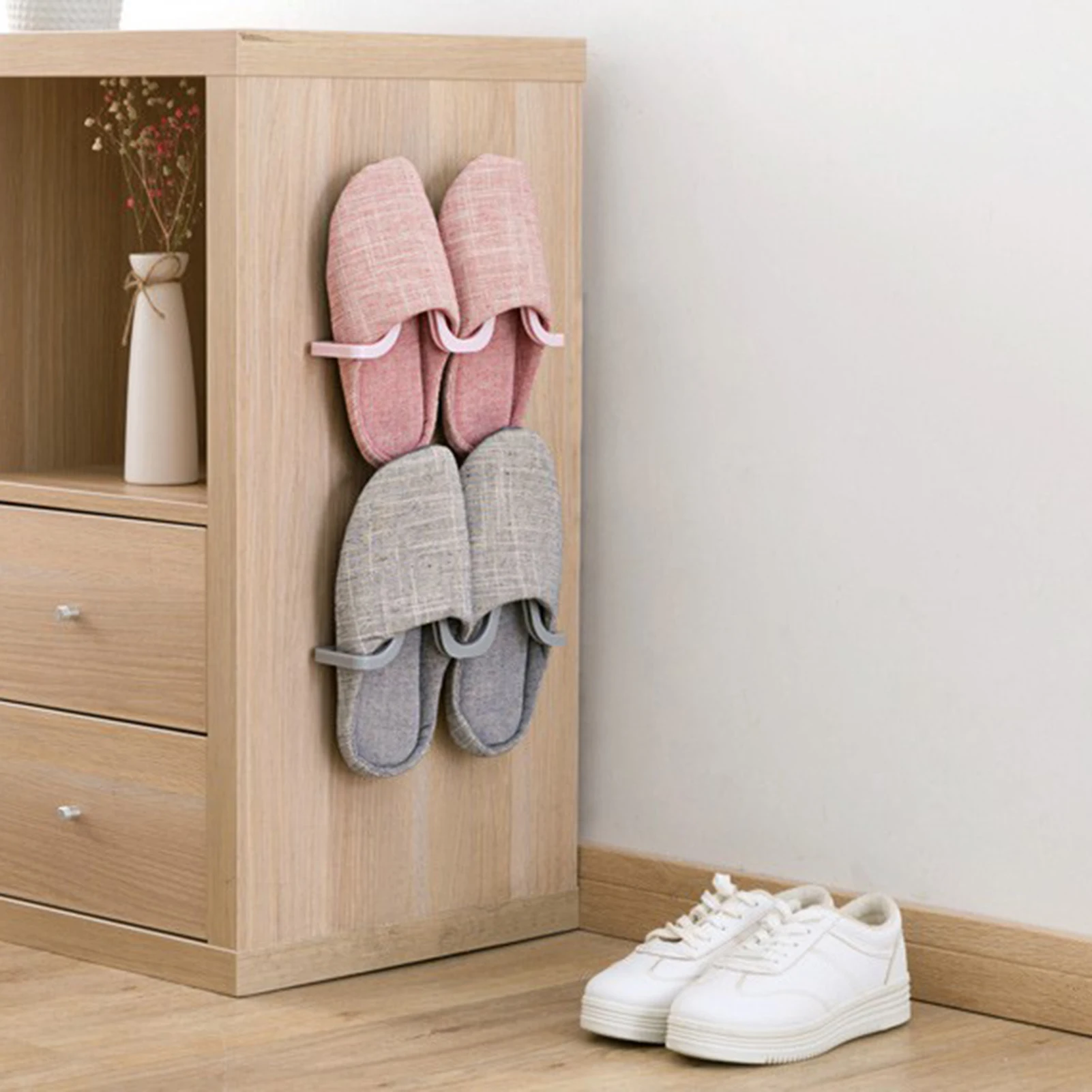 New Wall Mounted Shoe Rack Bathroom Home Shoe Organizer Space Saving Slippers Hanger
