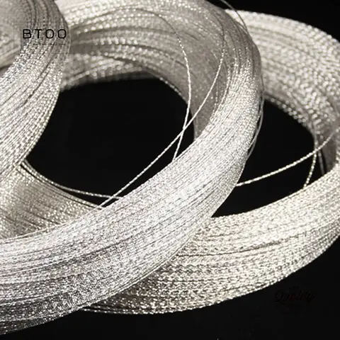 925 Sterling Silver Sparkle Wire One Meter Silver Beading Wire Metel Thread Silver Wire for Jewelry Making DIY Jewelry Findings