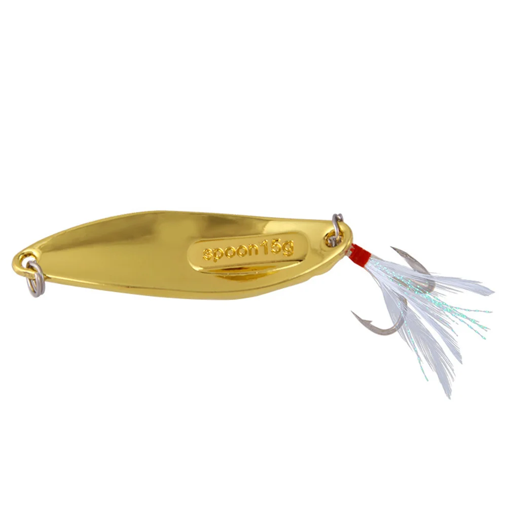 1Pcs Metal Spoon Fshing Lures 7g 10g 15g 20g Spinner Artificial Bait with Feather Treble Hooks Trout Pike Pesca Sequins Tackle