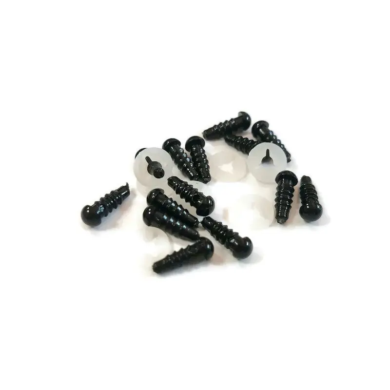 Safety Animal Black Eyes Plastic Crochet Eyes For Teddy Bear Puppet Toy Amigurumi Doll 4.5mm-24mm Can Be Choosen