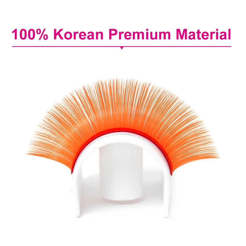 Orange Colored Easy Fan Lashes Russian Volume Lash Extension Makeup Party Club Natural False Eyelash Professional Grafting Tools