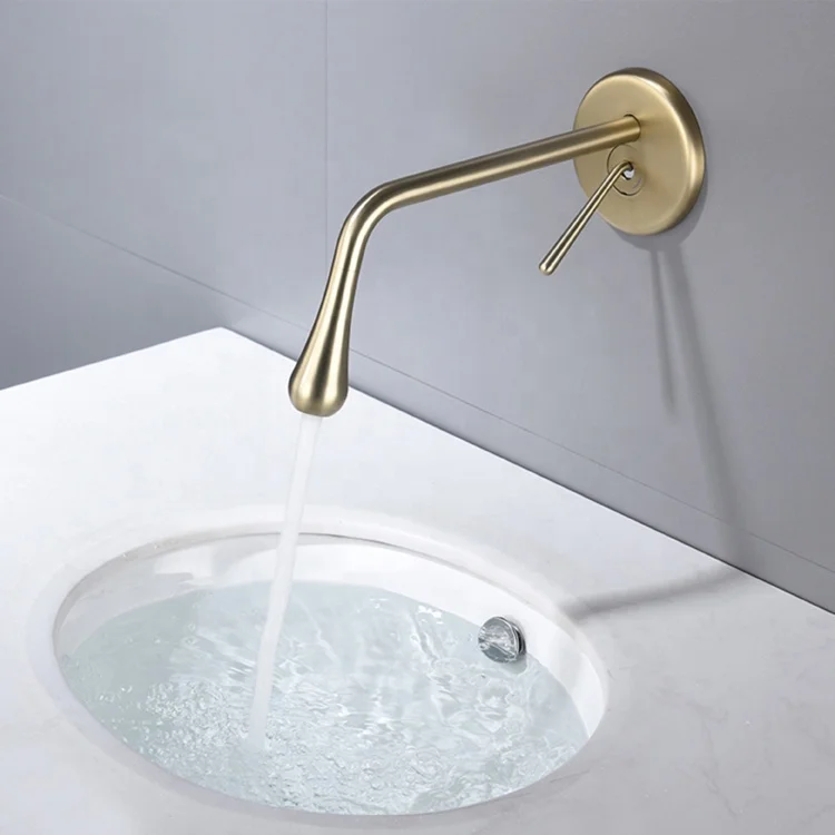 Artistic Top Quality Brass Bathroom sink faucet Wall Mounted Concealed Faucet Water Drop Shape Basin Mixer Tap Original design