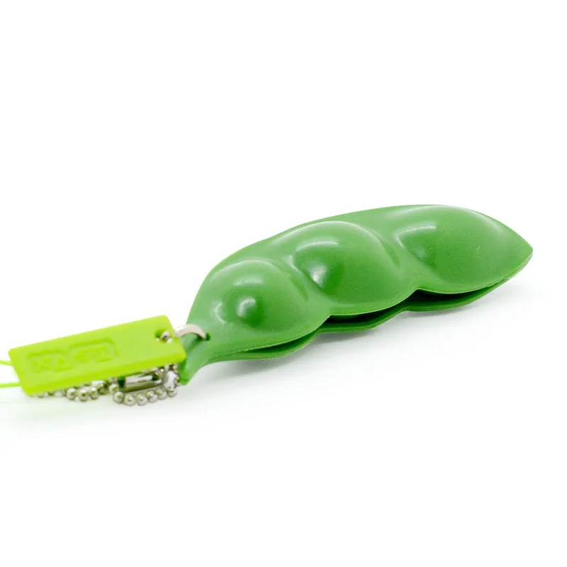 Infinite Squeeze Edamame Keychain Pop It Squishy Fidget Toys Decompression Anti Stress Reliever Adult Fidgets Jewelry Gift