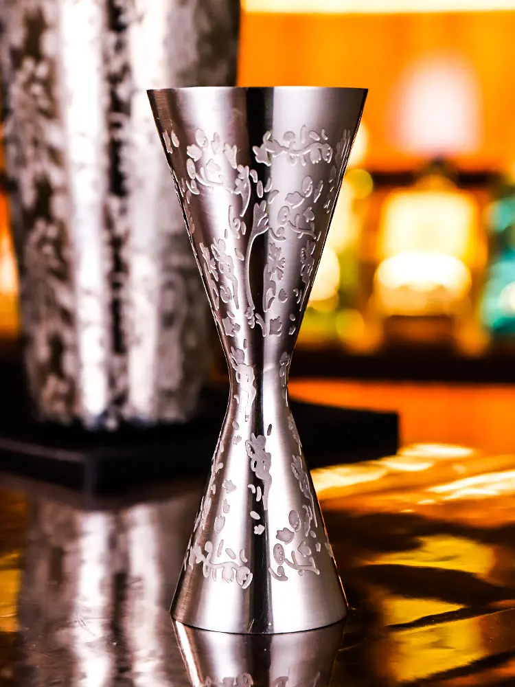 Stainless Steel Wine Measuring Apparatus, Double End Jigger, Engraved Boston Measuring Cup, Bar Accessories
