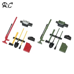 RC Car 1/10 Scale Accessories Mini Fuel Tank Shovel Axe Winch Jack  Lift Tool Kit for RC Crawler Truck Axial SCX10 TRX4 D90 D110