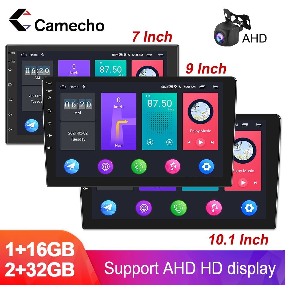 

Camecho 2din AHD Android 11 Car Radio 2.5D 10.1'' HD Maltimedia Stereo 2GB + 32GB Car DVD Player AHD GPS Navigation Auto Radio