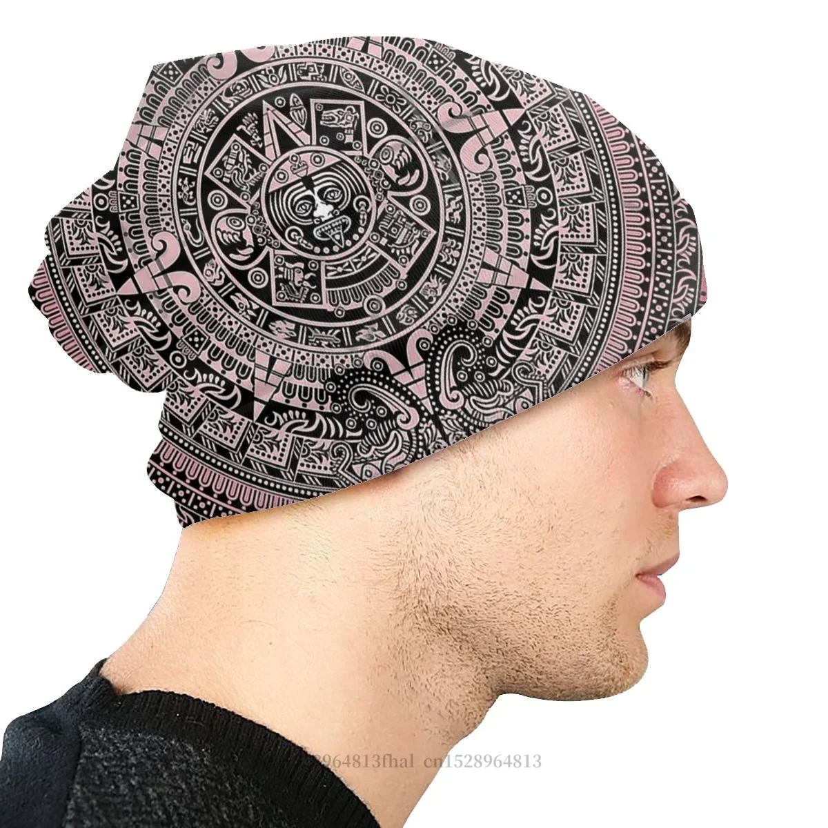 Mayan Aztec Calendar Skullies Beanies Caps Pattern Hat Winter Warm Bonnet Hats Men Women\'s Street Ski Cap