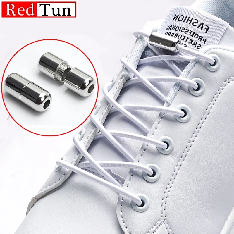 

1Pair Round Reflective Elastic Shoelaces No Tie Shoe Laces Kids Adult Sneakers Quick Lazy Shoestrings 18 Colors