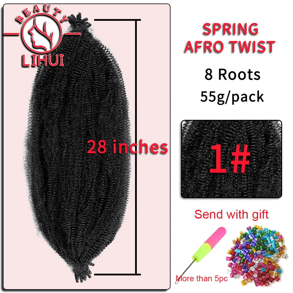 24 28'' synthetic Spring Afro  Kinky Twist Braiding Hair Pre-Separated Braids For Butterfly Locs Cuban Hairstyle Crochet Hair