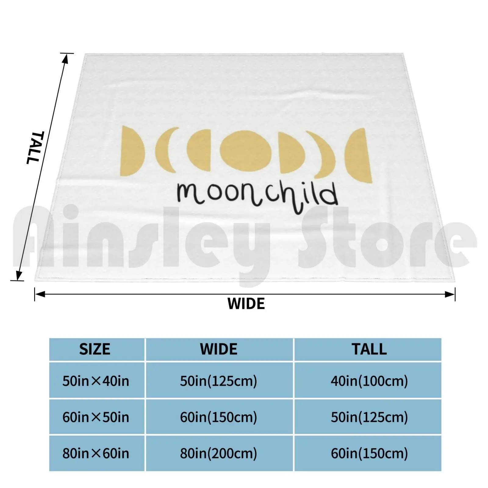 Blanket Fashion Custom Moon Phases Moon Crescent Moon Moon Child Aesthetic