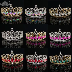 Fashion Crystal AB Bridal Crown and Tiaras Rhinestone Headband Tiaras for Women Bride Wedding Hair Accessories