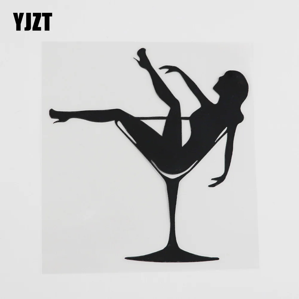 YJZT 12.3CMX12.9CM Sexy Stripper Girl Dance Night Club Decal Vinyl Car Sticker Black/Silver 8A-0410