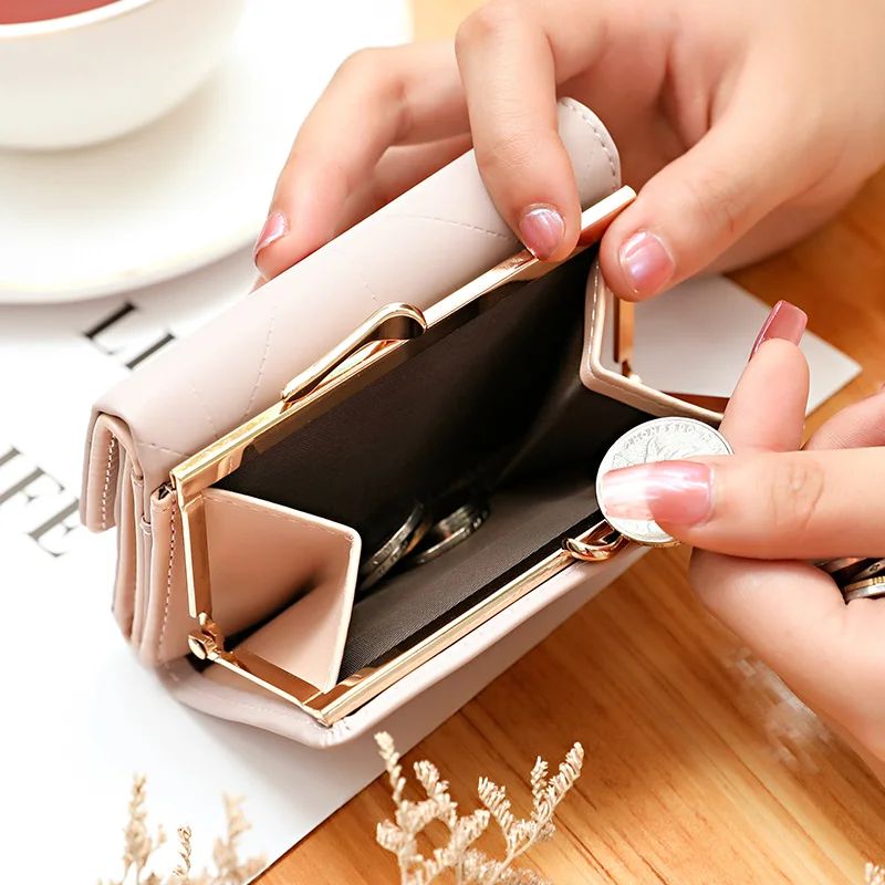 Brand New Wallets Fashion Women Wallets Multi-Function High Quality Small Wallet Purse Short Design Three Fold Coin Purse