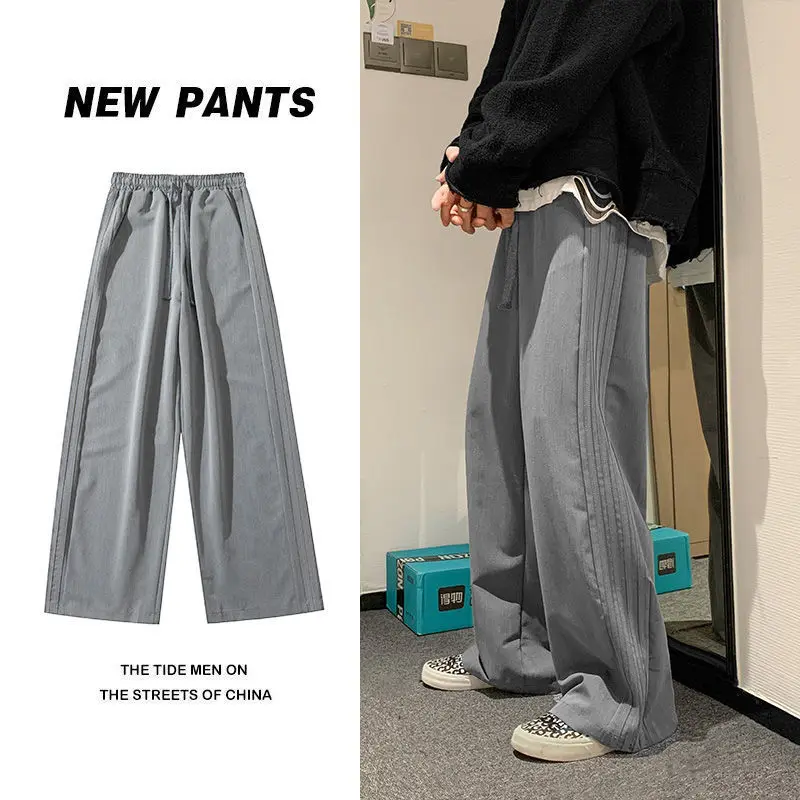 Harajuku Wide Pants Men Japanese Streetwear Sweatpants Oversize Casual Pants Baggy Loose Straight Trousers Techwear