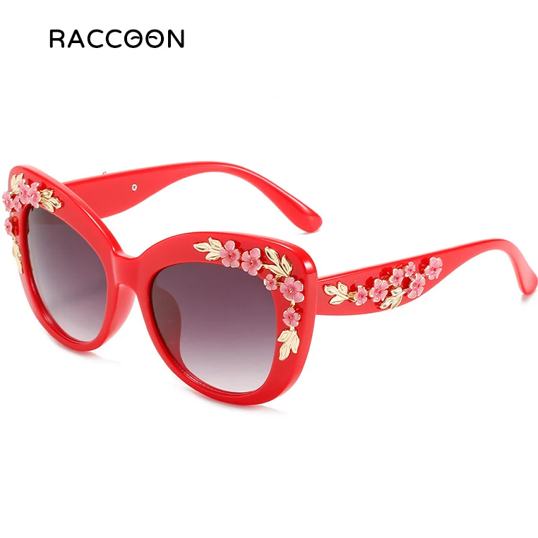 NEW Retro 50\'s Pink Flower Accented Cat\'s Eye Sunglasses NEW Retro 50\ main image 3