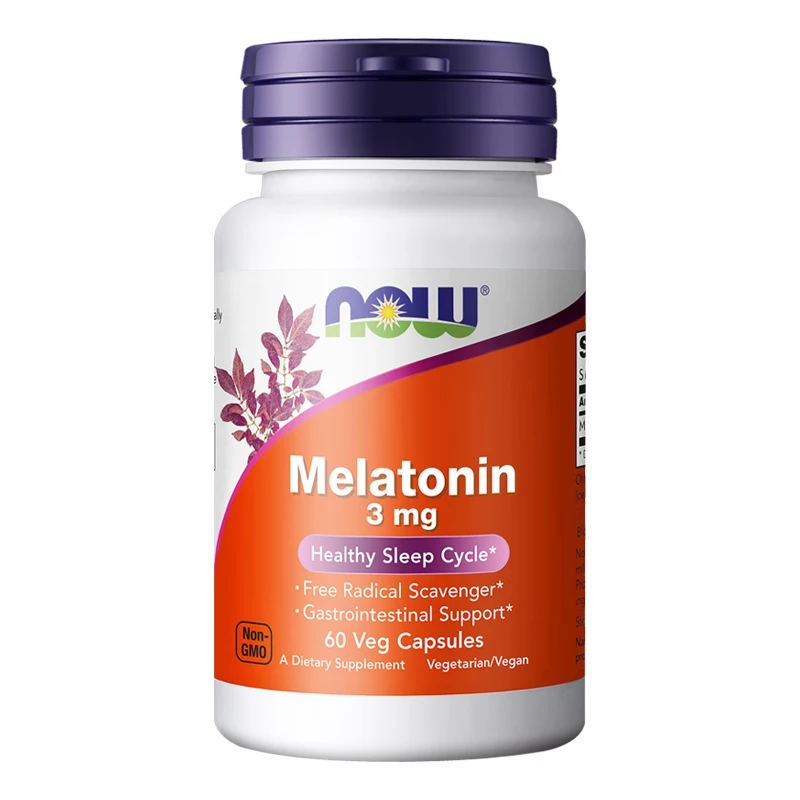 Free shipping Melatonin 3 mg Healthy Sleep Cycle Free Radical Scavenger Gastrointestinal Support 60 Veg Capsules