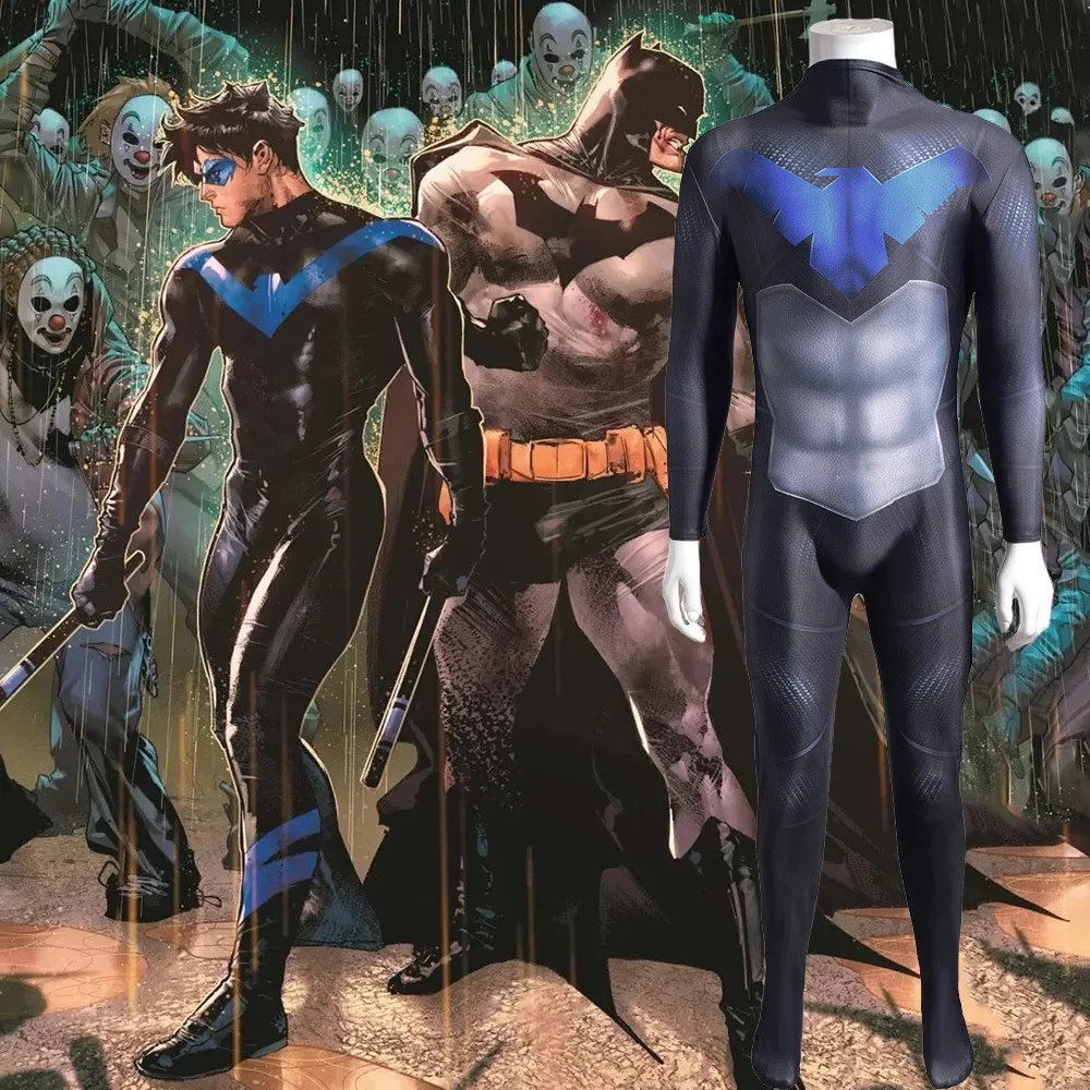 Nightwing Cosplay Costume 3D printed Spandex Superhero Zentai Bodysuits Costume Cosplay Nightwing Halloween Costume