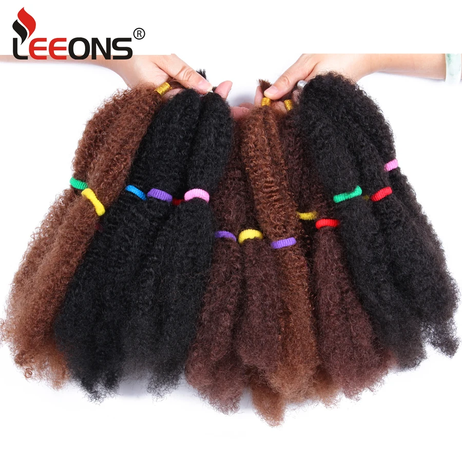 One Pack Synthetic Hair Strand Braid Crochet Braids Hair Fluffy Yaki Kinky Twist Bundles Afro Bulk Braiding Hair 12” Black Brown