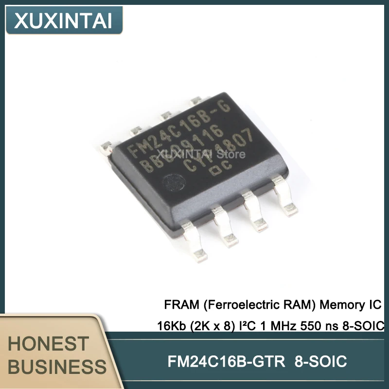 

50Pcs/Lot FM24C16B-GTR FM24C16B FRAM (Ferroelectric RAM) Memory IC 16Kb (2K x 8) I²C 1 MHz 550 ns 8-SOIC