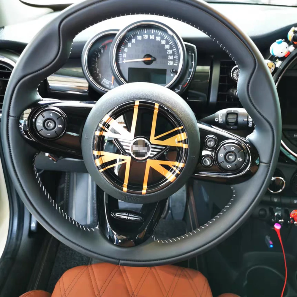 Car Steering Wheel Center Decorative Sticker Cover For MINI ONE Cooper S JCW F54 F55 F56 F57 F60 Countryman Decal Accessories