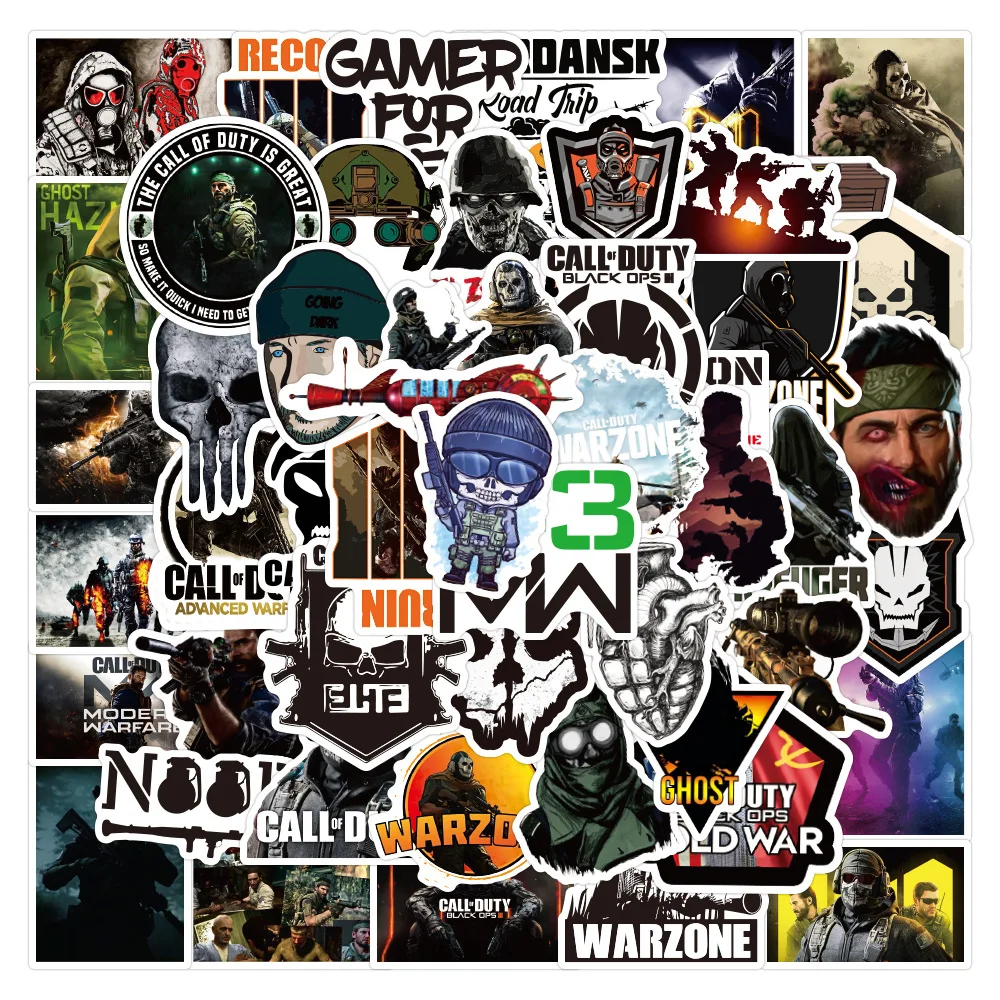 10/30/50PCS Funny Game Call of Duty Cartoon Stickers DIY Bike Travel Luggage Guitar Laptop Cool Graffiti Sticker Cool Decals