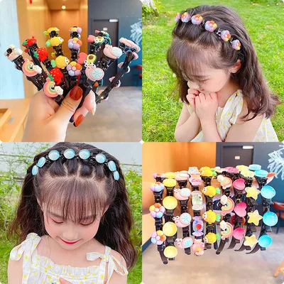 New fashion summer girls pressure hair cute baby broken hair bands little girls braided hairpin headdress