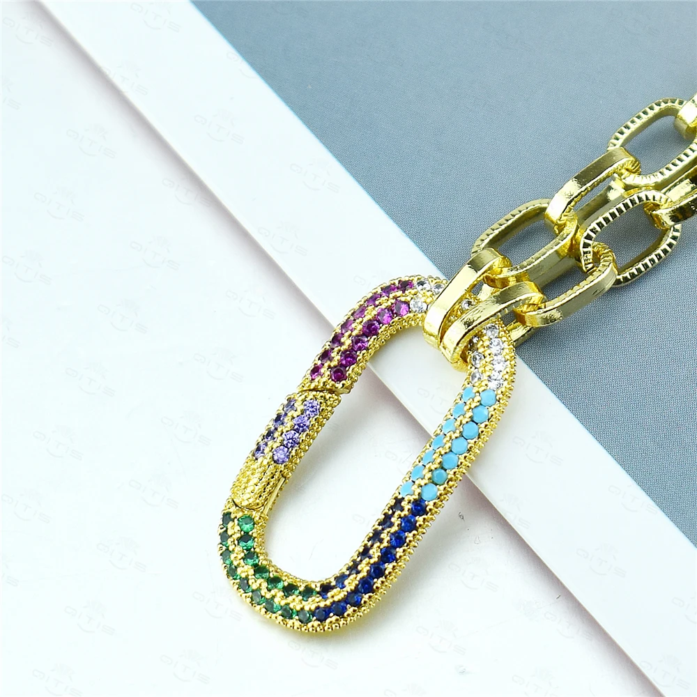 Women Fashion 24 Kinds AAA Zircon Geometric Shape Pendant Necklace Jewelry Can Open Chunky Chain Necklace for Party Gift