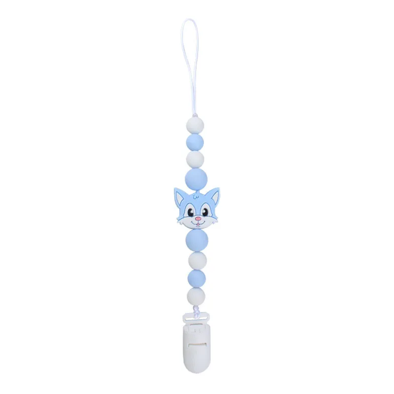 Perles de chat en Silicone pour enfants, fait à la main, laisse de sucette, jouet chaîne Bracelet pendentifs pour nourrissons morsure anneau de dentition Anti-chute, cadeau