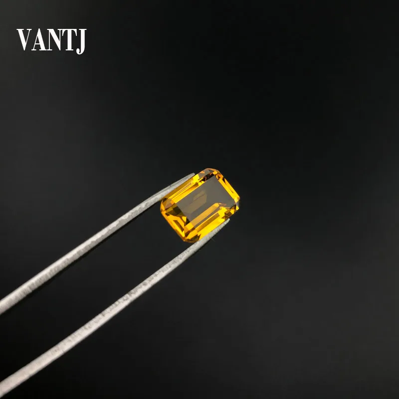 VANTJ Natural Citrine Loose Gemstone Oct Cut 1PC Women For Silver Gold Ring Mounting Diy Jewelry Women Party Gift