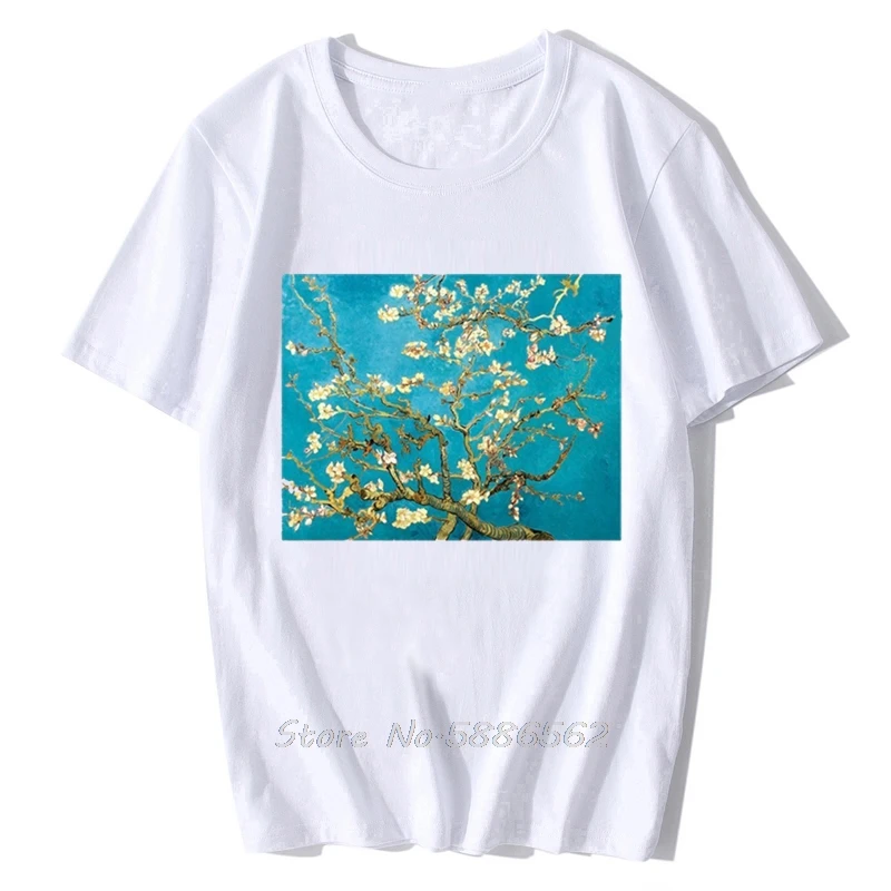 Vincent Van Gogh Almond Tree In Blossom Artist T Shirt Homme JOLLYPEACH BRAND New White Casual Short Sleeve Tshirt Men