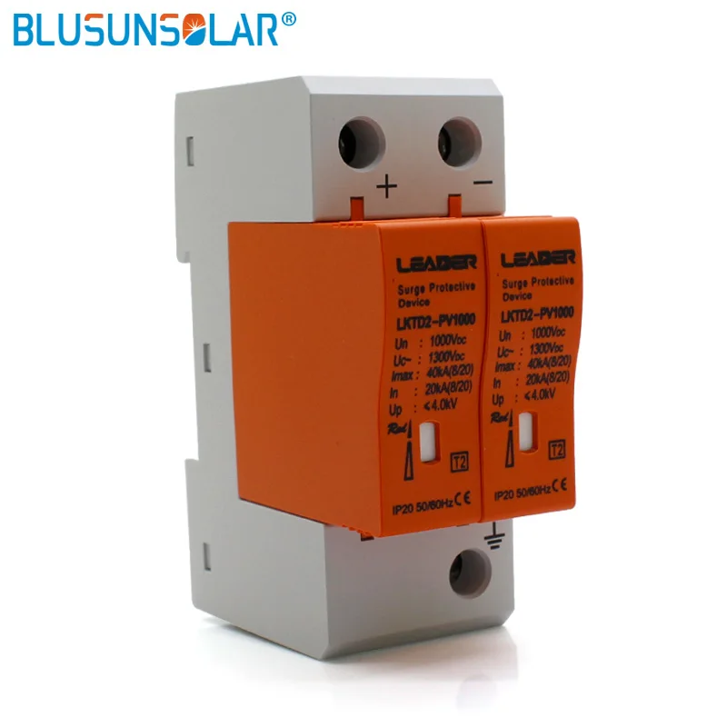 2 pcs/lot 2P DC1000V 20/40KA DC Surge Arrestor Protective Device for Solar System Protection