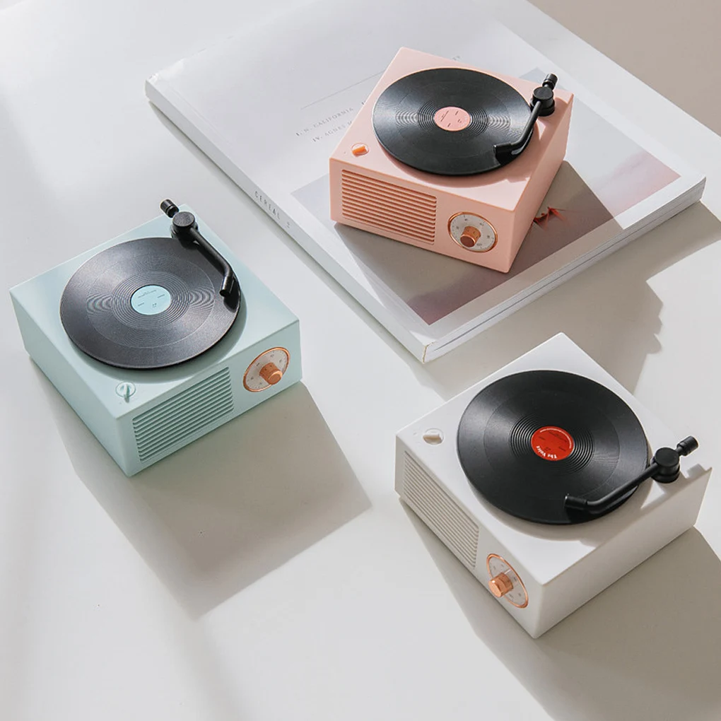 Turntable Speaker USB Bluetooth-compatible V5.0 Vinyl Record Player Stereo Vintage Portable Speaker