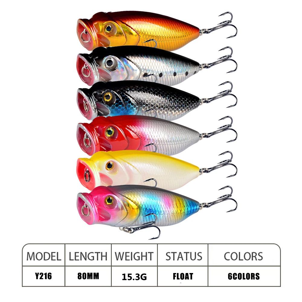 1PCS 포퍼 Wobbler 낚시 유혹 8cm 15g Trolling Isca 인공 하드 미끼 Crankbait 플라스틱 Swimbait 잉어베이스 파이크 태클