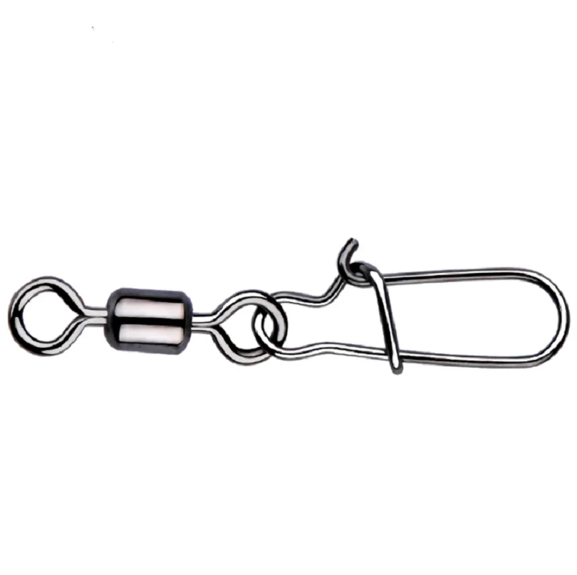 50PCS Pike Fishing Accessories Connector Pin Bearing Rolling Swivel Stainless Steel Snap Fishhook Lure Swivels Tackle
