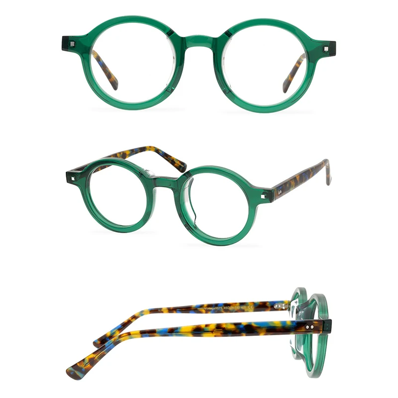 

Belight Optical New Arrival Fancy Vintage Retro Acetate with Rivet Spectacle Frame Precription Lens Eyeglasses ACCRUE 9575