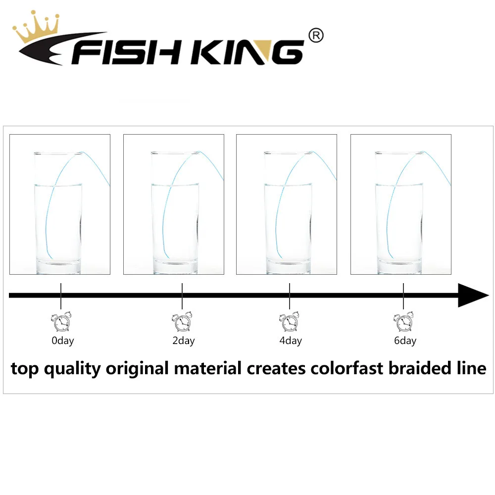 FISH KING 300M/500M pleciony drut polietylenowa żyłka wędkarska pleciona 0.4 #-6.0 #0.10mm-0.40mm 8-60LB 4 nici PE wielowłóknowa linka wędkarska — zdjęcie 5