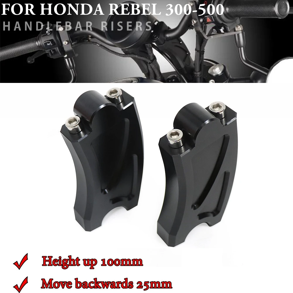 

Motorcycle Handlebar Risers Handle Bar Lift Clamp Adapters For Honda Rebel CMX 500 300 CMX500 CMX300 2017-2023 2021 2020