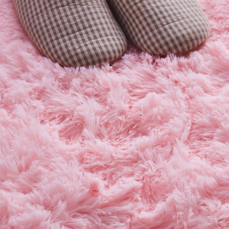 Pink Carpet For Girls Shaggy Children\'s Floor Soft Mat Living Room Decoration Teen Doormat Nordic Beige Fluffy Large Size Rugs