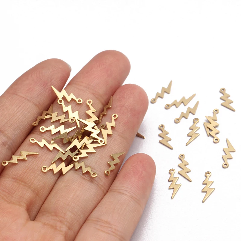 1pack Raw Brass Mini Charms Flash Lightning Charm Pendant For DIY Jewelry Making Finding Necklace Bracelet Pendant Accessories