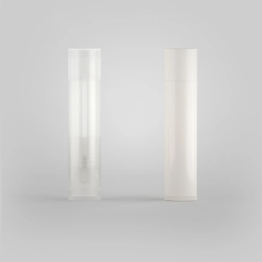 12 pz/lotto svuota i contenitori bianchi/chiari del balsamo di labbro, 5g, tubi di plastica del balsamo di labbro tubi di torsione per i bali fatti in casa del labbro, regali cosmetici