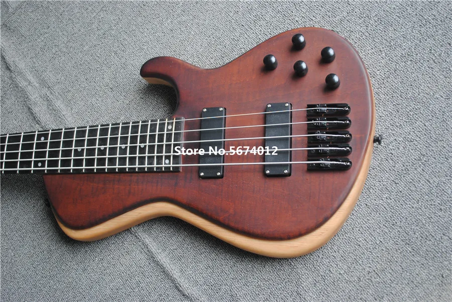 High quality custom 5 string bass guitar electric bass veneer closed pickup integrated link free shipping