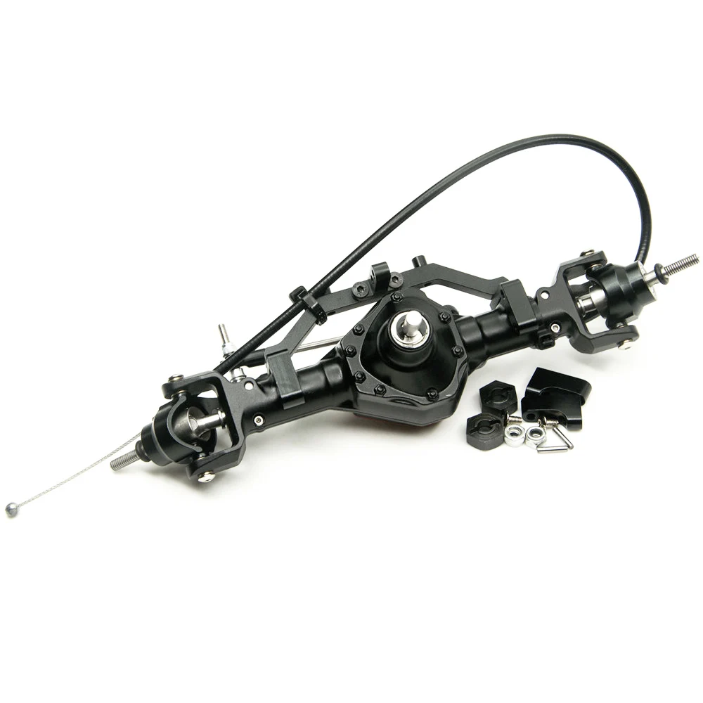 AXSPEED Aluminum Front Rear Axle with 4WD Lock for Axial SCX10 1/10 Scale RC Crawler Car Upgrade Accessories Parts