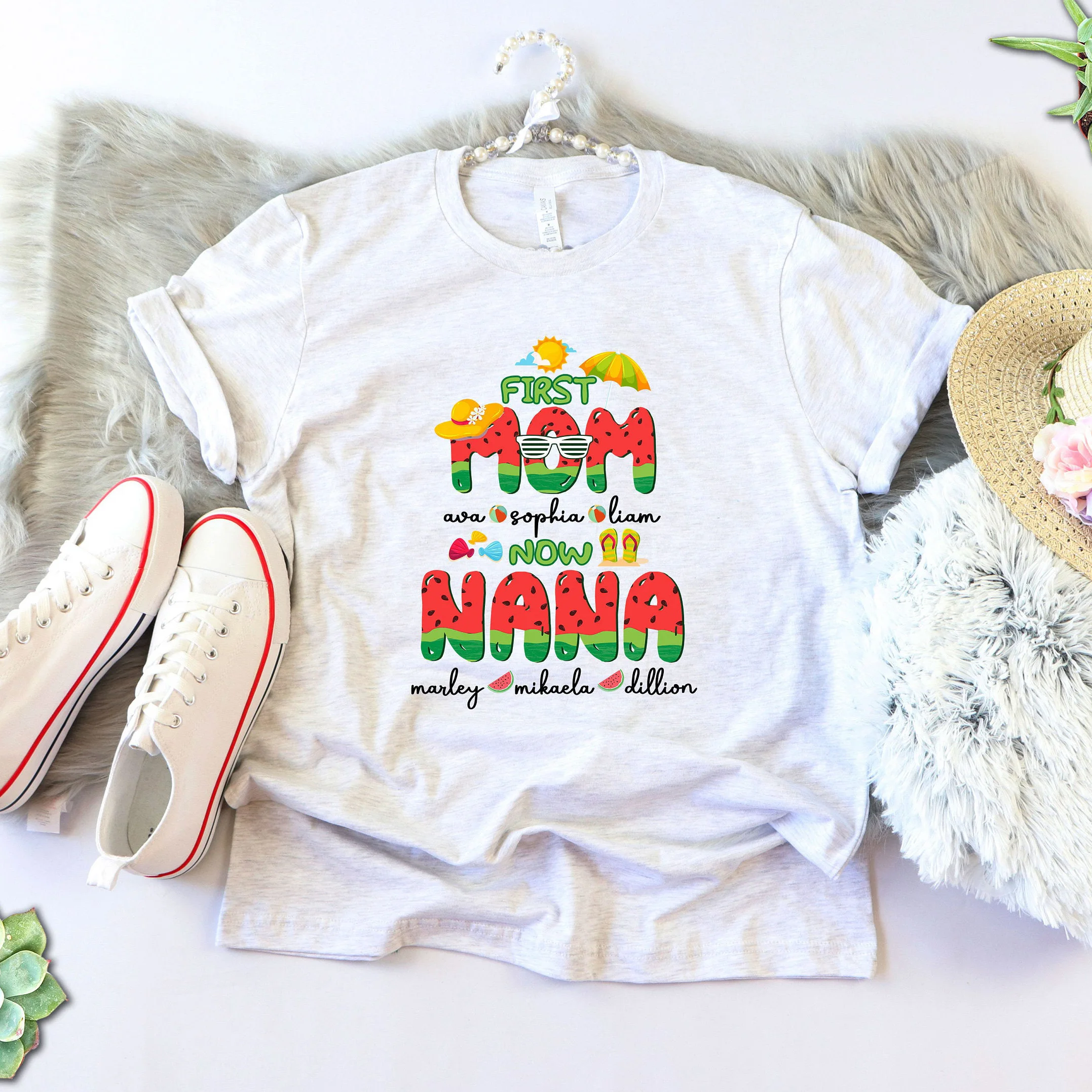 Mom Watermelon Print Harajuku Top Women T-shirt Casual Basic O-collar Ladies Short Sleeved Women T-shirt Girl,Drop Ship