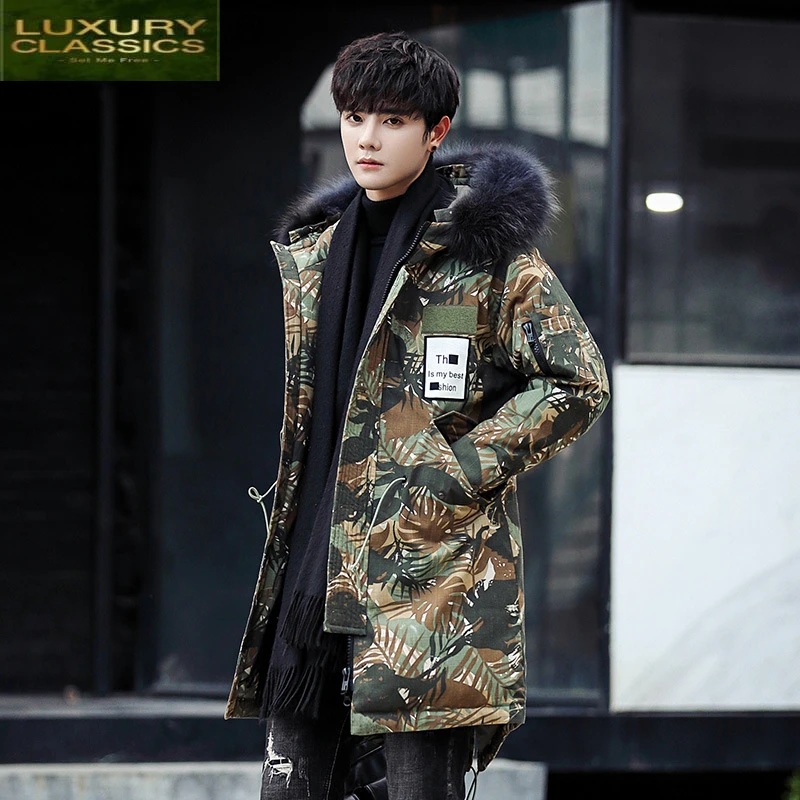 

Clothes Men Winter Jacket 2021 Warm Long Duck Down Coat Large Fur Hooded Thick Men's Down Jackets Streetwear Hiver 5576