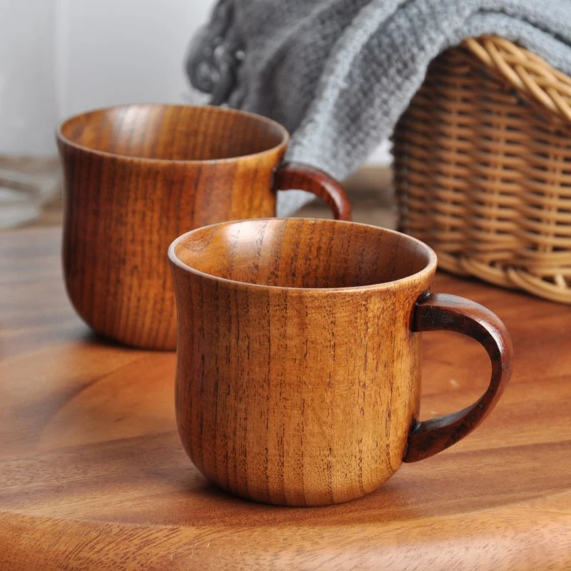 Solid Wood Water Cup Tea Cup Trumpet Cup Coffee Cups Characteristic Solid Wood Jujube Wood Cup Mug Drinkware For Kitchen Home