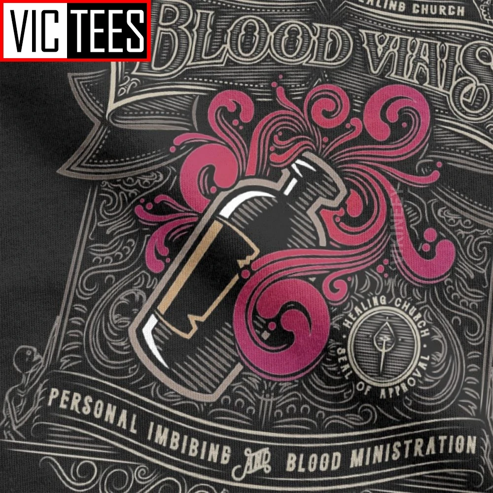 Yharnam\'s Blood Vials Tshirt for Men 100 Percent Cotton Novelty T-Shirt O Neck Bloodborne Dark Souls s Wholesale