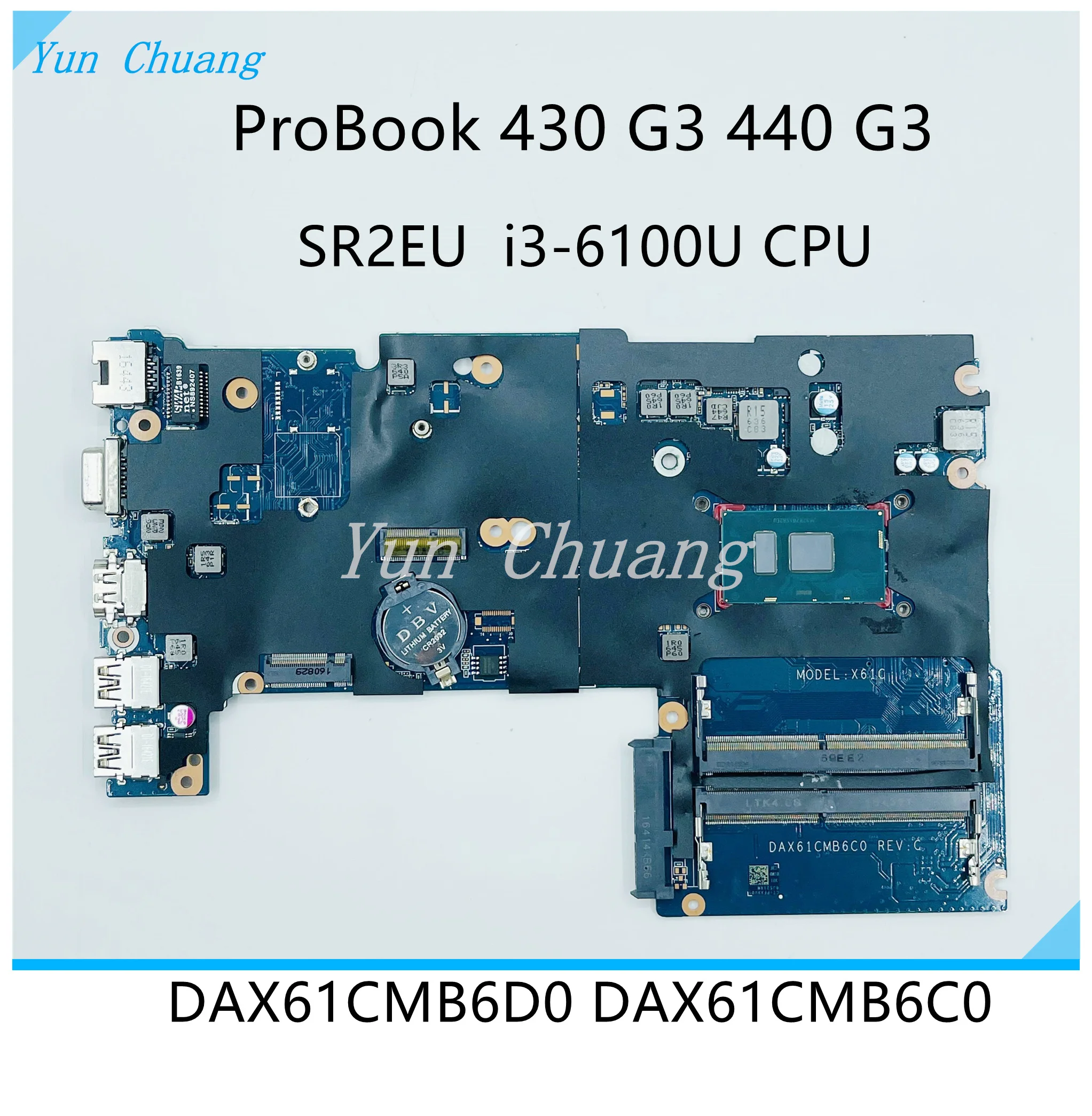 

855655-601 DAX61CMB6D0 DAX61CMB6C0 Mainboard For HP Probook 430 G3 440 G3 laptop motherboard With i3 i5 i7 CPU DDR4 100% work