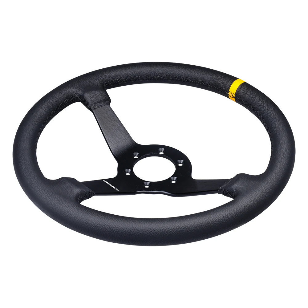 350mm/14Inch Car Steering Wheel Suede/Real Leather Drift Racing Game Simulator Steering Wheel Universal