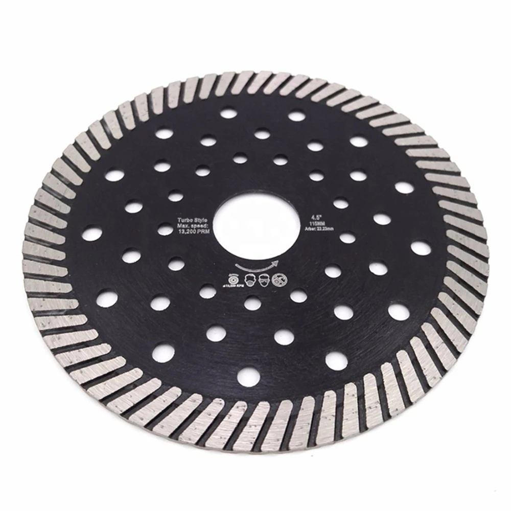 

DB15 Fast Cut Turbo Diamond Blades Sintered Continuous Rim Segmented Cutting Disc with Holes for Granite Porcelain Bricks 10PCS